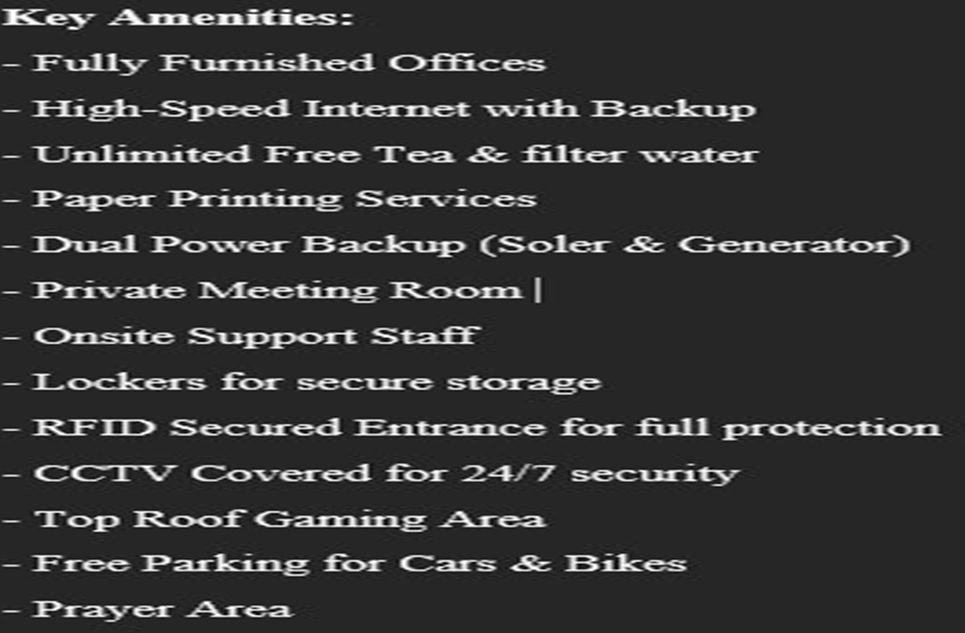 1 kanal office for rent in Abdalian Cooperative Housing Society Lahore