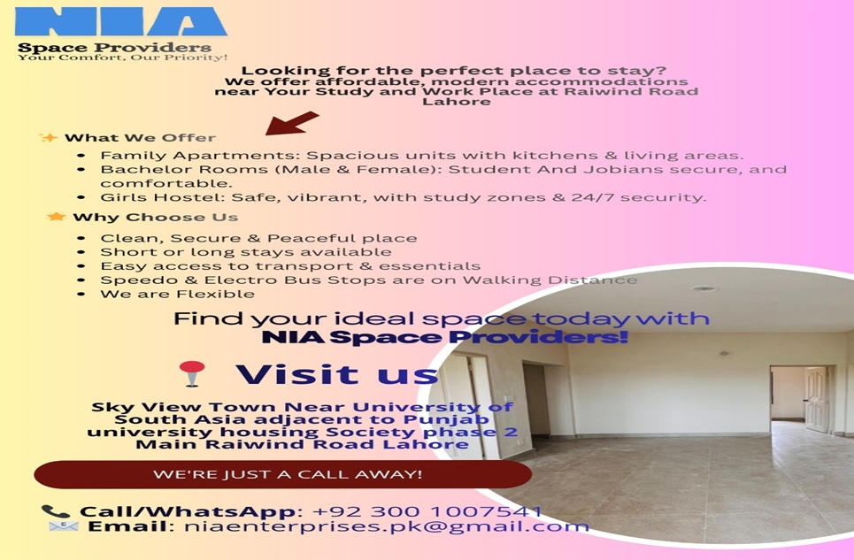 One bed  apartment for rent in Raiwind Road Lahore