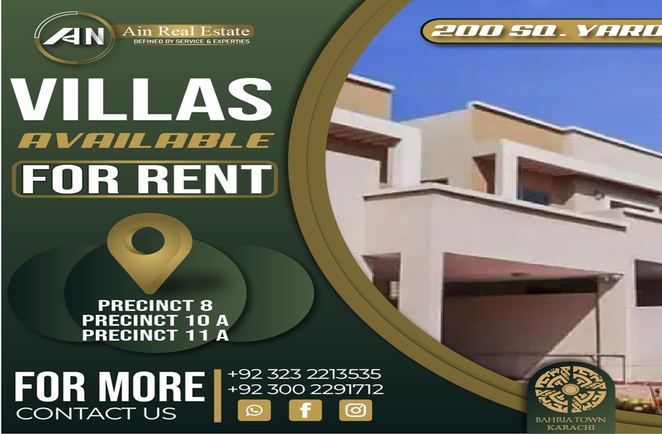 200 square yard house for rent in Precinct 10 Bahria Town Karachi