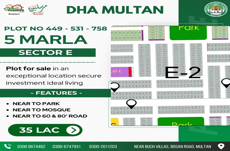 5 marla plot for sale in DHA Multan