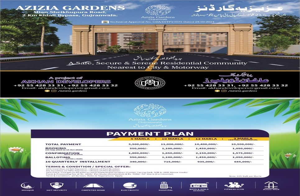 5 marla plot for sale in Sheikhupura Road Gujranwala