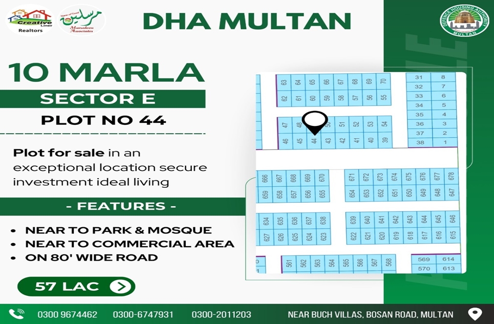10 marla plot for sale in Multan