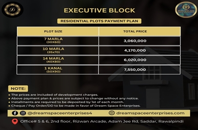 14 Marla Plot for Sale in Executive Block Rudn Enclave Rawalpindi