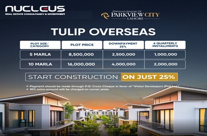 10 Marla Plot for Sale in Tulip Overseas Block Park View City Lahore